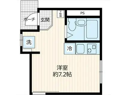 CORNER HOUSE(ワンルーム/2階)の間取り写真