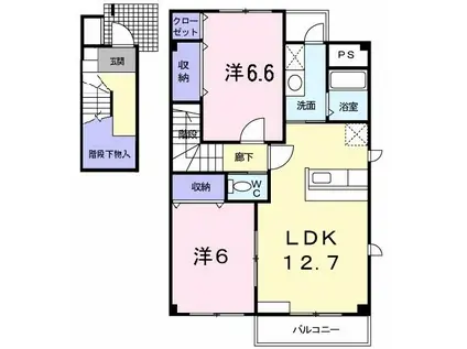 アルトピアーノ(2LDK/2階)の間取り写真