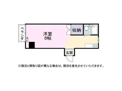 シャトル城町(ワンルーム/1階)の間取り写真