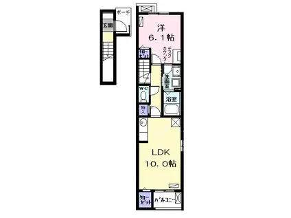 グランツコートKK I(1LDK/2階)の間取り写真