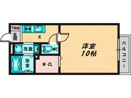 メゾンK(1SK/2階)の間取り写真