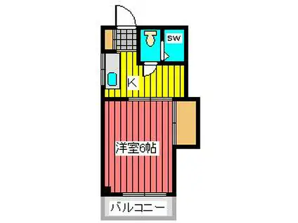 コーポ北大塚(1K/3階)の間取り写真