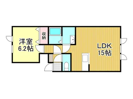 レインボーハウスのぞみII(1LDK/1階)の間取り写真