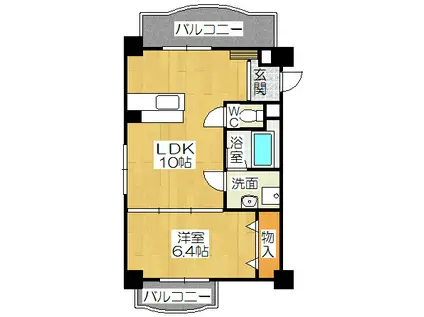 パラッツォJ&I21(1LDK/2階)の間取り写真