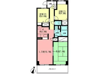 ラルカンシェル(3LDK/3階)の間取り写真