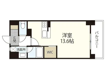 ウイングコート大州通(1K/3階)の間取り写真