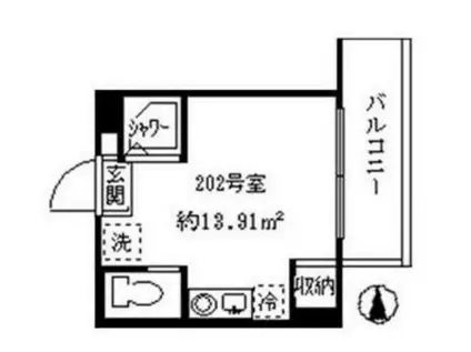 ソフィア鷺宮II(ワンルーム/2階)の間取り写真