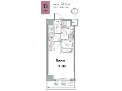 クレヴィスタ中野(1K/2階)の間取り写真