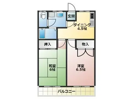 ファミーユKプラス3(2DK/3階)の間取り写真