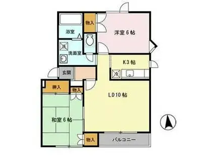 メイユールアリアム(2LDK/1階)の間取り写真