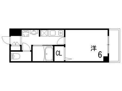 サンコーセレブコート(1K/4階)の間取り写真