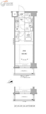 RELUXIA GRANDE川崎(1K/3階)の間取り写真