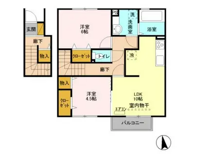 GREEN FOREST(2LDK/2階)の間取り写真