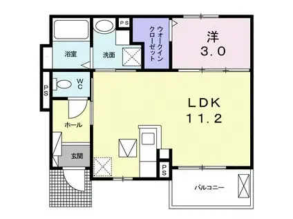 AFCレジデンス・VI(1LDK/1階)の間取り写真