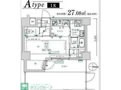 MAXIV武蔵新城TRE(1K/2階)の間取り写真