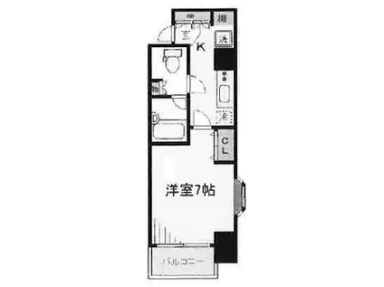 LUXURY APARTMENT中野坂上(1K/7階)の間取り写真