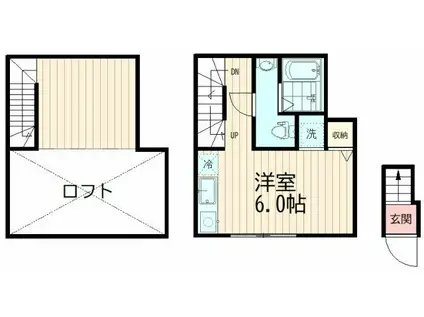 FLAT PLATINO(1LDK/1階)の間取り写真
