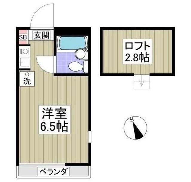カレッジ志木(ワンルーム/2階)の間取り写真