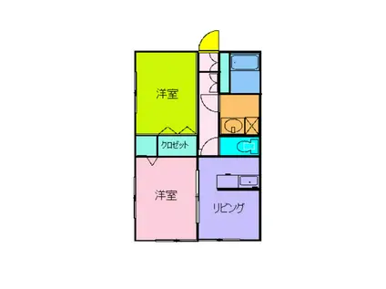 HATUKI♯1(2DK/1階)の間取り写真