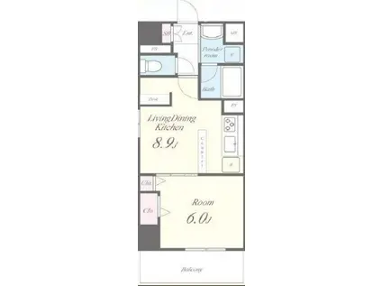 PRUNA北上野(1LDK/5階)の間取り写真