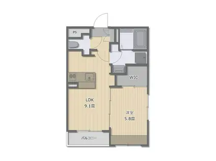 MELA BLOSSOM GARDEN(1LDK/1階)の間取り写真