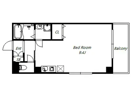 PISTA 中山手(ワンルーム/4階)の間取り写真