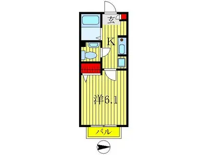 LA・FESTA(1K/1階)の間取り写真