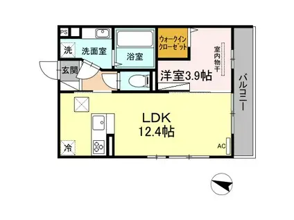 ソシア サンエイト(1LDK/1階)の間取り写真