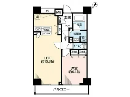 プレール・ドゥーク日本橋(1LDK/9階)の間取り写真