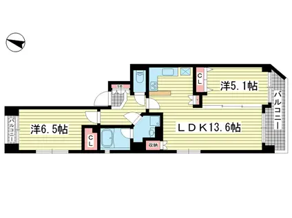 PREDIO SEICOHII(2LDK/5階)の間取り写真