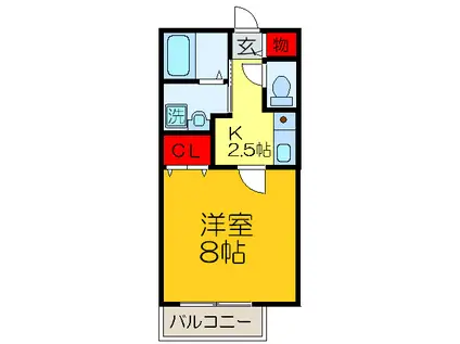 メゾン・ドウ・長瀬(1K/2階)の間取り写真