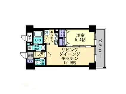 アンパレ内町(1LDK/8階)の間取り写真
