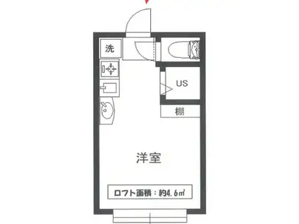 シェスタミモザ(ワンルーム/2階)の間取り写真