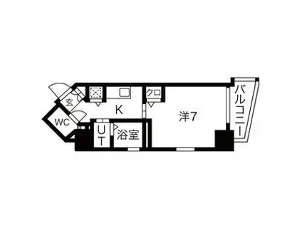 ヴァンデュール名古屋御器所(1K/3階)の間取り写真
