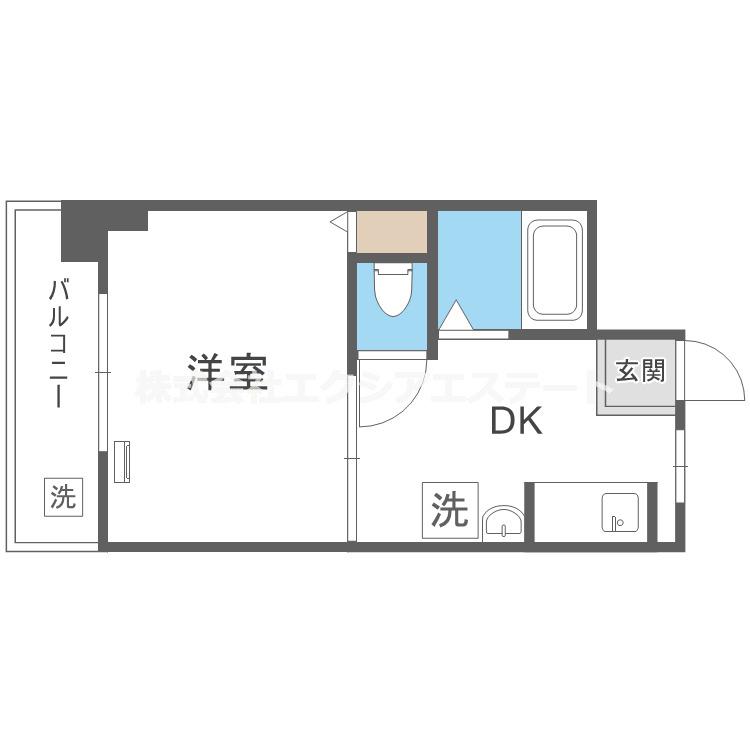 SUN CORPO(1DK/1階)の間取り写真