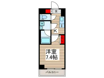 CREVISTA高砂II(1K/4階)の間取り写真