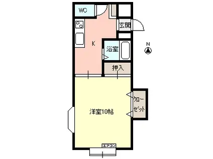 江口第一アパート(1K/1階)の間取り写真