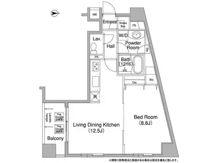 コンフォリア銀座イースト(1LDK/5階)の間取り写真