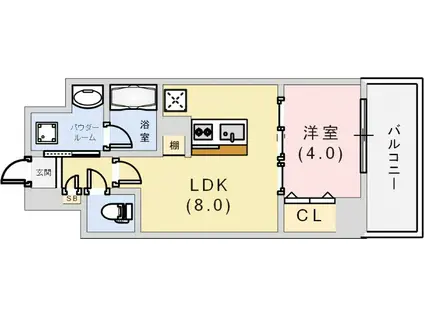 SECTOR PORT(1LDK/10階)の間取り写真