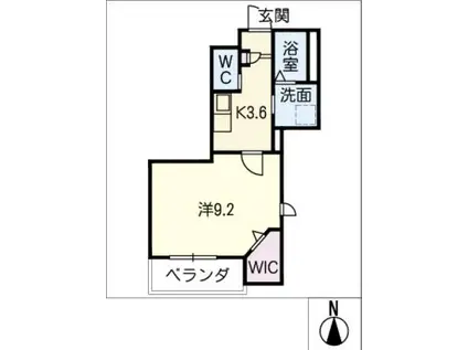 メゾン加納栄町通E(1K/4階)の間取り写真