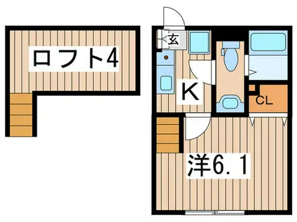 セルキューブ(1K/2階)の間取り写真