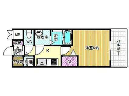 プレサンス野田阪神駅前ザプレミアム(1K/8階)の間取り写真