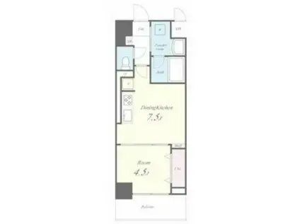 RUELLEうめきた(1DK/6階)の間取り写真