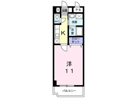 ロワゾブルー(1K/5階)の間取り写真