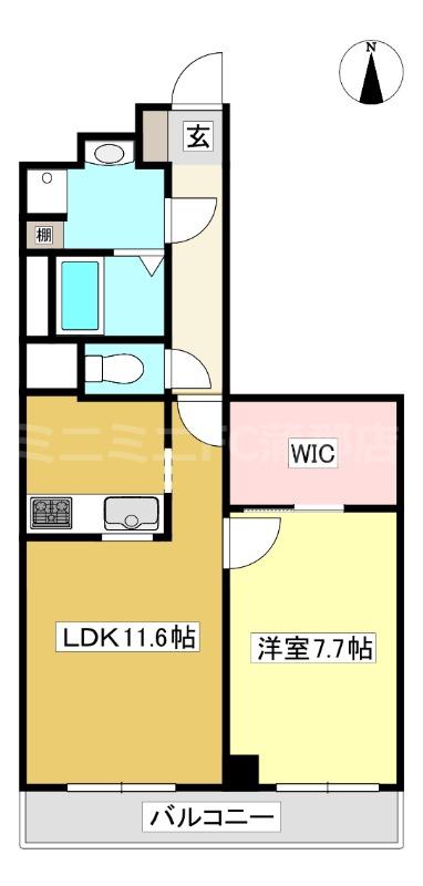 セントクレール元町(1LDK/4階)の間取り写真
