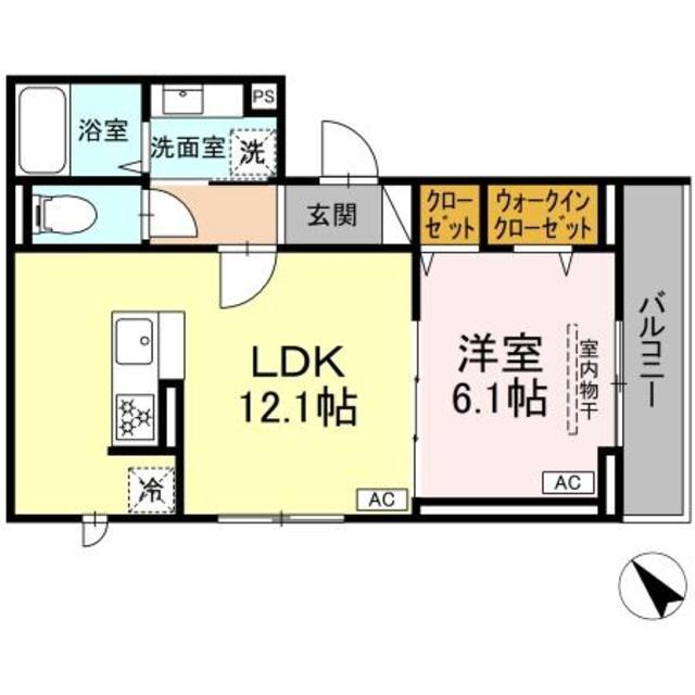 D PAINA 登戸II(1LDK/3階)の間取り写真