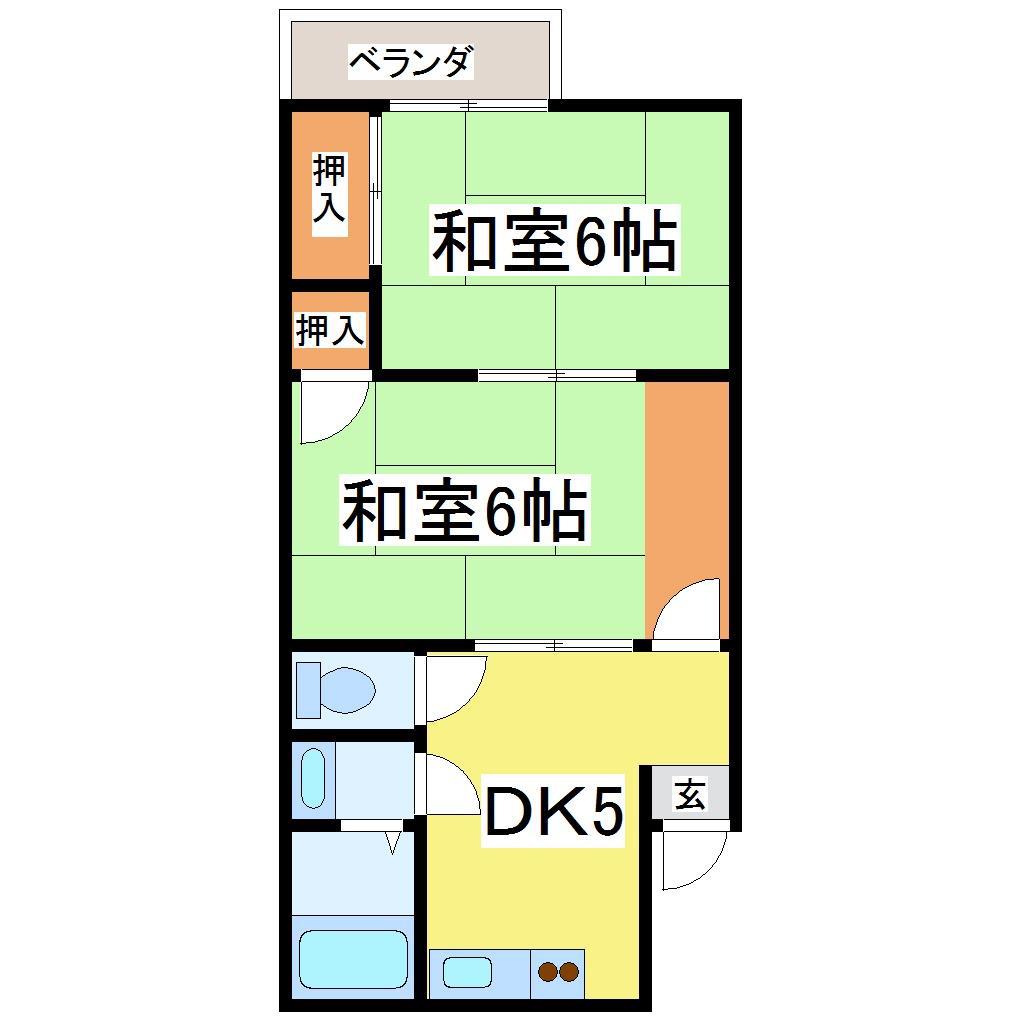 アーバンライフ春江(2DK/2階)の間取り写真