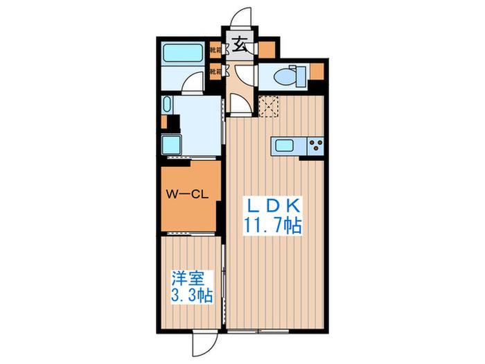 ラクラス中野南台(1LDK/1階)の間取り写真