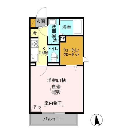 フォレストメゾン堀割(1K/2階)の間取り写真