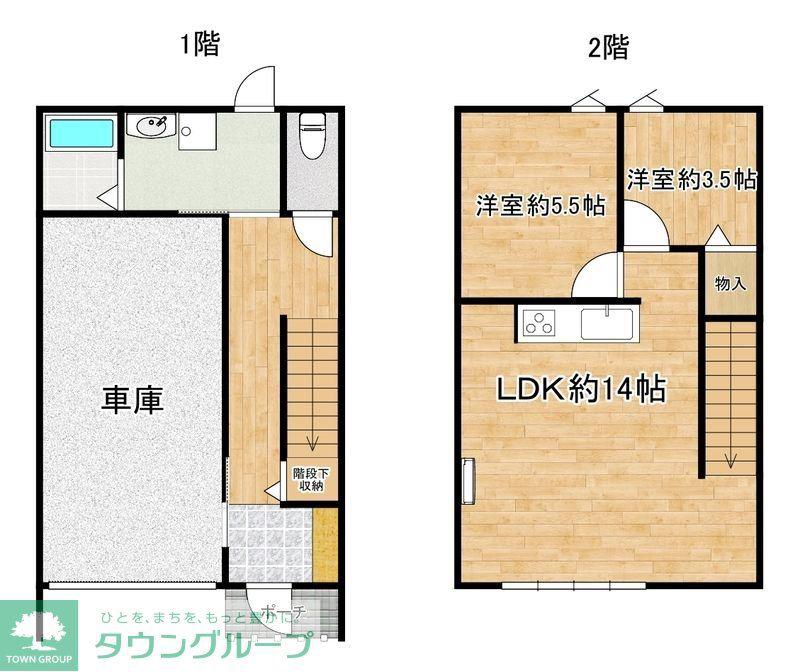 ONE GARAGE NAGAOKA(2LDK/1階)の間取り写真